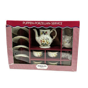 Roehler Puppen Porzellan Service flora - Child Tea Set Made In Germany 12 Pieces